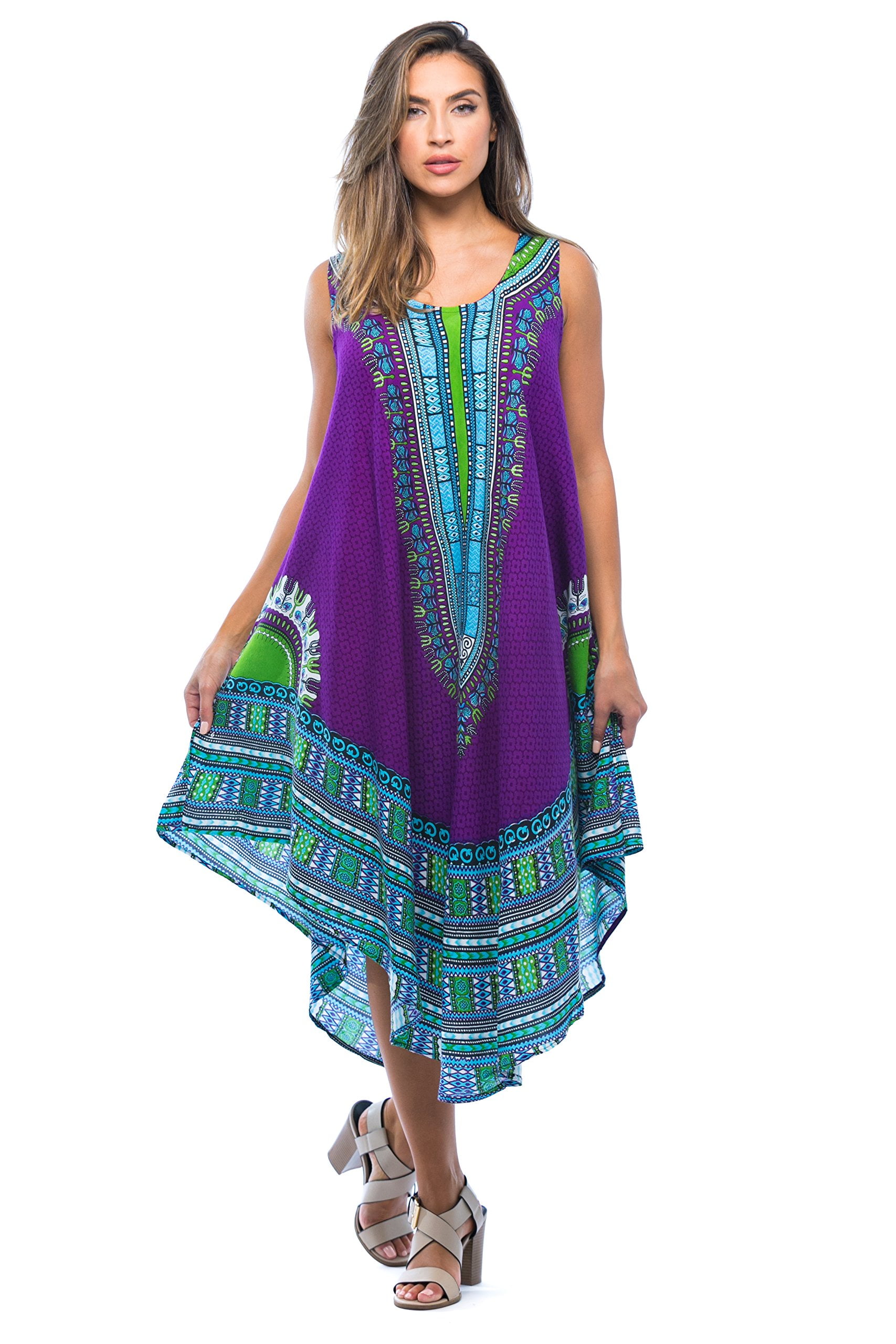 purple dashiki dress