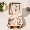 thumbnail image 6 of Rose Leopard Travel Portable Square Necklace Organizer Jewelry Box Earring Holder for Girls and Women - Store Rings, Earrings, Necklaces, Bracelets, and More, 6 of 6