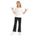 thumbnail image 4 of Actgleam Girls Pants Ribbed Bell Bottoms Trousers for Girl Flare Pants,Black,11-12Years, 4 of 11