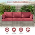 thumbnail image 5 of Snubbull 8-Piece Patio Furniture Cushions, Replacement Outdoor Cushions for 3-Seat Sectional Sofa, Waterproof & Zipped, 25.6"*23.6"*7", Fuchsia Red​, 5 of 8
