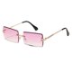 thumbnail image 1 of gafas de sol sin montura Gafas De Sol Retro Lente Teñida Elegante Gafas De Protección UV Pierna Dorada Lente Morada Lente Violeta Pierna Dorada Magideal gafas de sol sin montura, 1 of 7