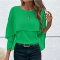 thumbnail image 5 of ZJXFGS Fall Blouses for Women 2025 Womens Work Tops Blouses for Women Casual Fall Thermal Shirts for Women Women Blouses Dressy Casual Cute Blouses for Women Work Blouses Green M, 5 of 9