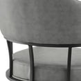 thumbnail image 6 of Tibet Swivel Tilt Rolling Dining Chair with Matte Black Iron and Vintage Gray Faux Leather, 6 of 12