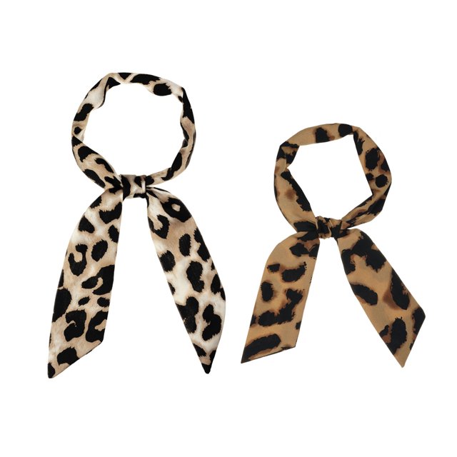 2 Uds, Bufanda Ajustada Para Mujer, Diadema Con Estampado De Leopardo, Pañuelo Largo Para El Cuello, Bufanda Para El Cuello Marrón claro y marrón oscuro 88*5cm/35*2(L*W)