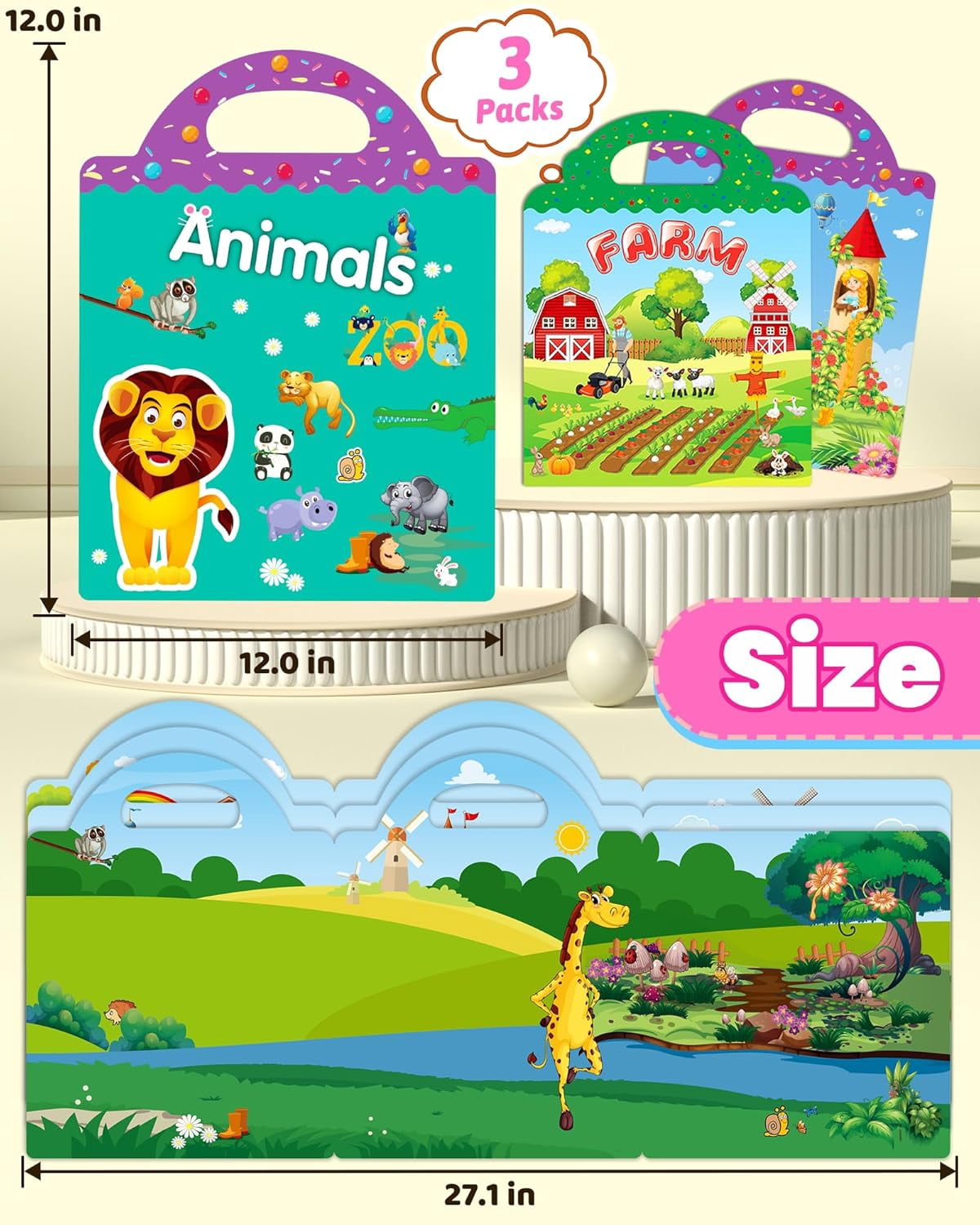 The Ultimate Toddler Travel Toy: Reusable Sticker Activity Book with 300+ Stickers for Kids Ages 2-5, Perfect for Airplane & Car Rides, Birthday & Christmas Gifts