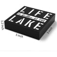 thumbnail image 2 of Zomyto 5"x5" Funny Lake House Wooden Box Sign Plaque Life is Better at the Lake Wood Box Sign, 2 of 6