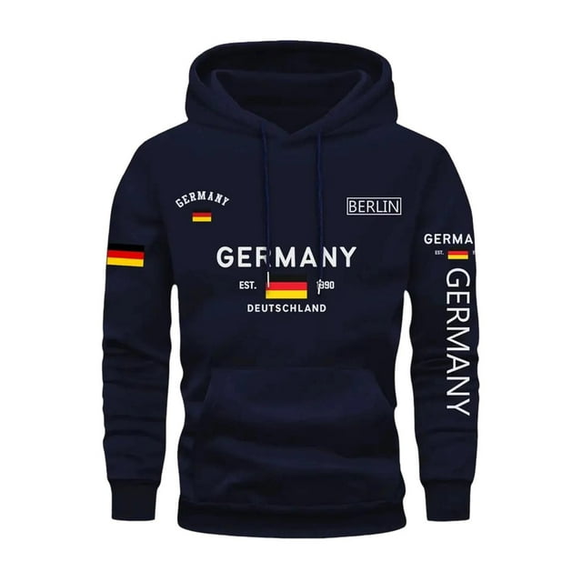 Men's Fall Winter Hooded Drawstring Sweatshirt Loose Fit Casual Sweater for Everyday Leisure