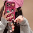thumbnail image 5 of Korean Cute Cartoon Christmas Elk Pendant Case For iPhone 15 14 13 12 11 Pro Max X XR Santa Claus Keychain Soft Shockproof Cover, 5 of 5