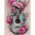 thumbnail image 1 of Cuadros Decorativos Kit de pintura de diamante de taladro redondo completo 5D DIY Rose Guitar Home Decor (NH3084) DQrwqpou Nuevos Originales, 1 of 9