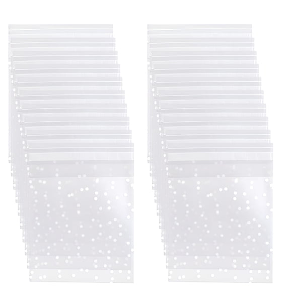MISSMILE 300Pcs Plastic Dot Bags Baking Cookies Bags Candy Gift Packaging Bags Dessert Party Bags