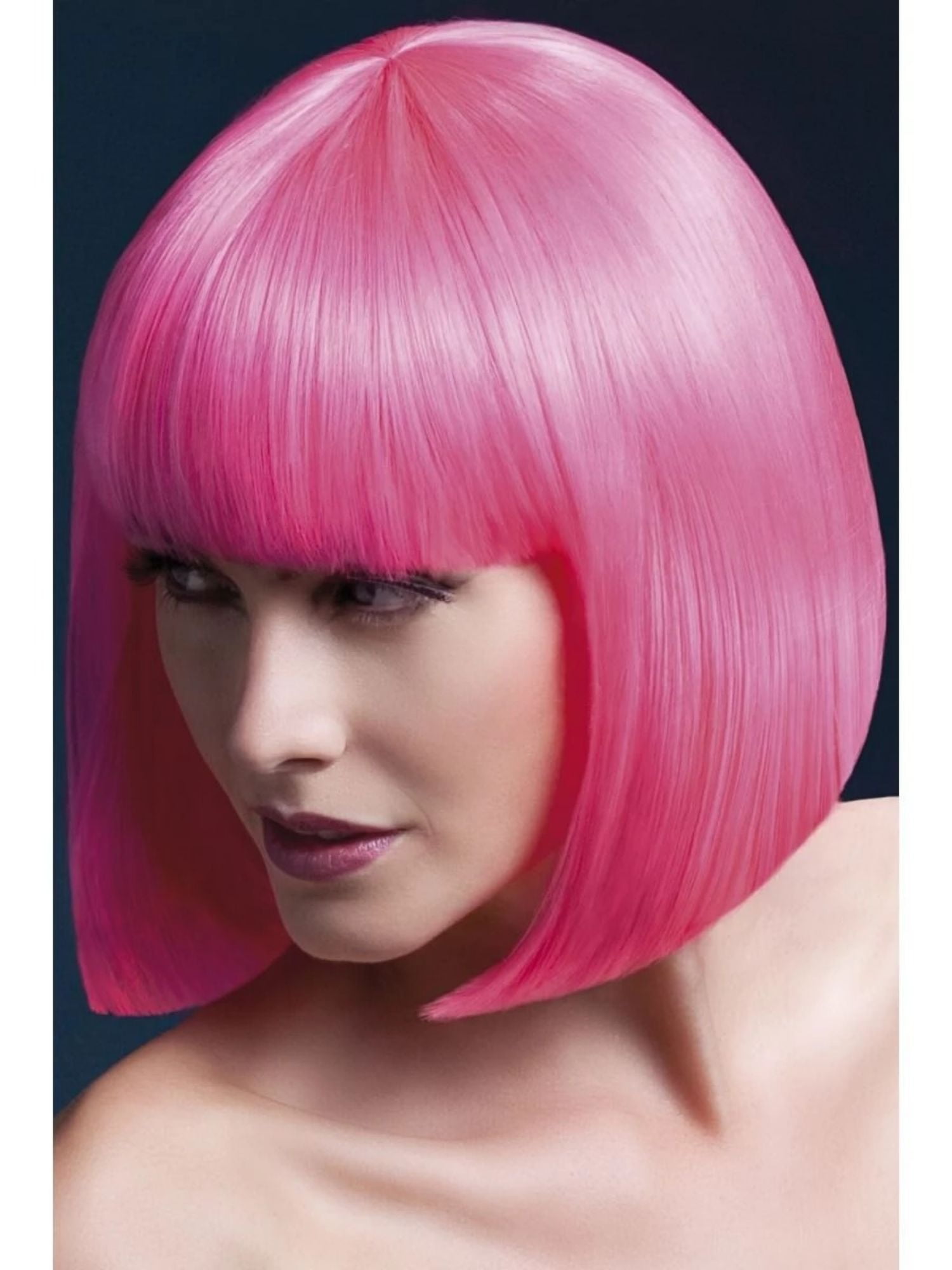 26" Neon Pink Fever Elise Short Hair Women Adult Halloween Wig Costume