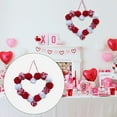 thumbnail image 5 of Valentine Pom Pom Heart Wreath,Wool Felt Pom Pom Wreath, Heart Felt Ball Garland, Door Hanger Wreath, Wall Mantel Decor, Anniversary Party Decoration, Handmade Pom Pom Wreath, 5 of 6