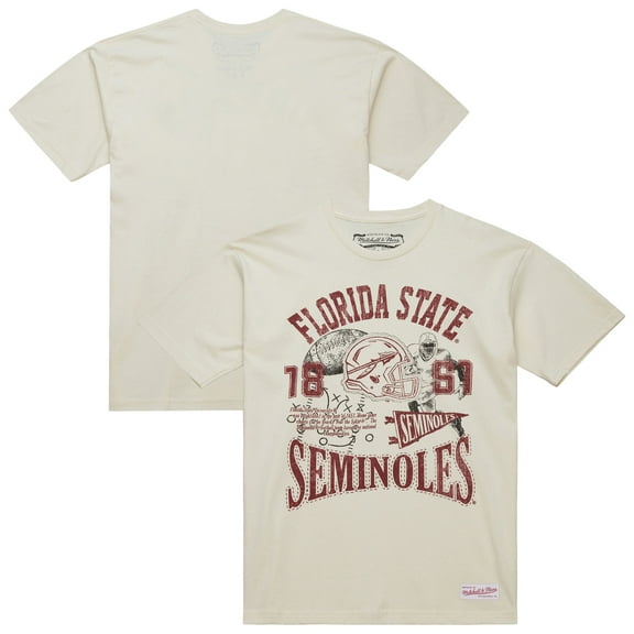 Men's Mitchell & Ness  Cream Florida State Seminoles Heritage Scholar T-Shirt