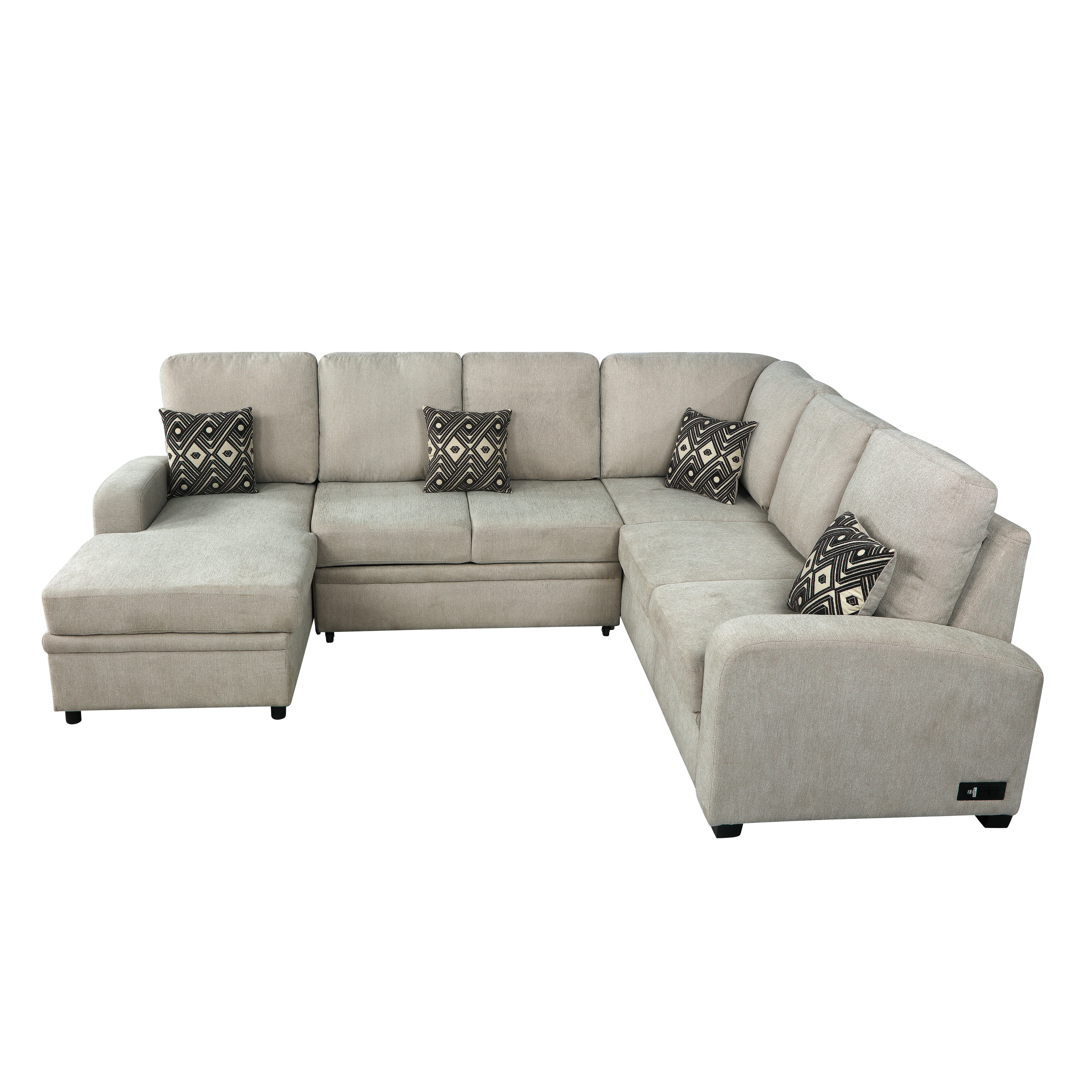 Serta Blair Multifunctional Indoor Sectional Sofa with USB & Power, Beige - image 2 of 11