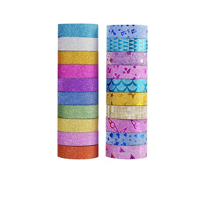 20 Rolls Glitter Tape Stickers Paper Adhesive Tapes DIY Decorative