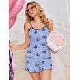 thumbnail image 3 of Ekouaer Pajama Sets for Women 2 Piece Camisole Pjs Cute Print Sleepwear Ribbed Sexy Tank Top with Shorts, 3 of 6