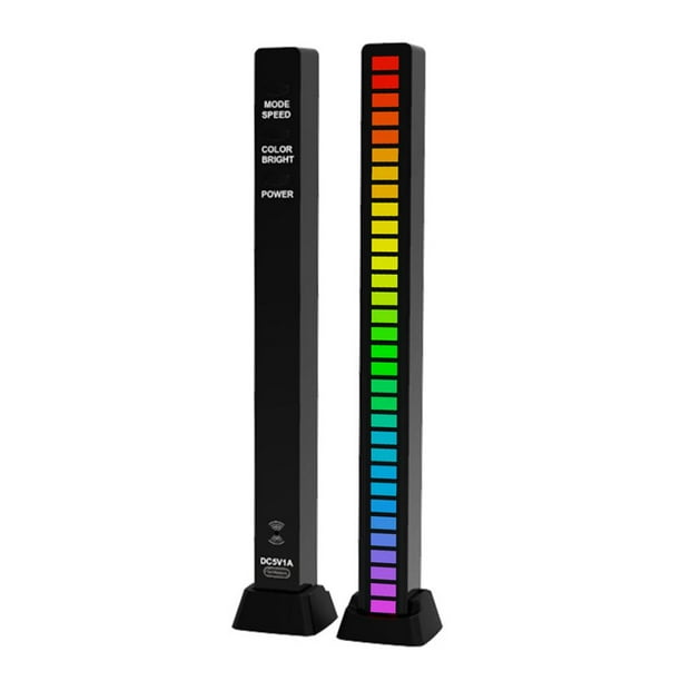 USB 5V APP Control de sonido Luz colorida RGB 32 LED Barra de lámpara de recogida (Negro) Likrtyny Accesorios electrónicos