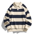 thumbnail image 3 of FchengtaiS Men's Striped Golf Shirts Long Sleeve 2-Button Turndown Collar T-Shirts Casual Business Spring Fall Outdoor Wear, 3 of 7