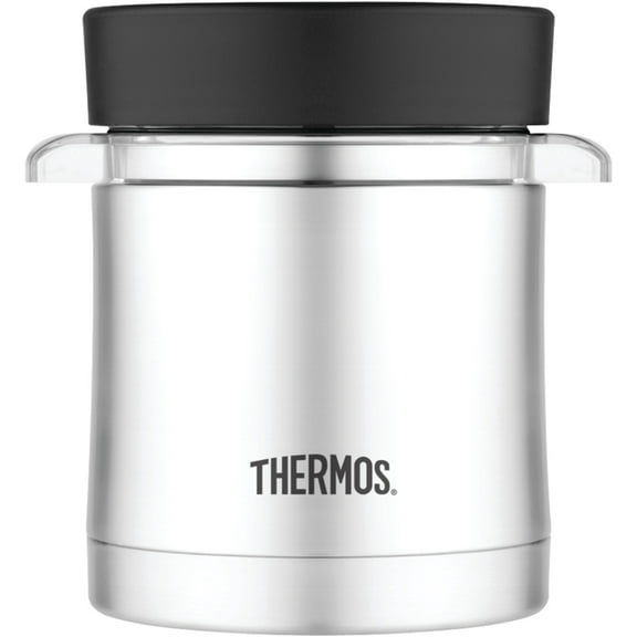 Thermos 12 oz. Stainless Steel Food Jar w/ Microwavable Container - Silver/Black