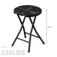 thumbnail image 3 of VECELO Set of 2 Counter Bar Stool, Backless 18 in. Portable Folding Stool with 220lb, Kitchen Island Stool with Built-in Handle & Metal Frame, Black, 3 of 11