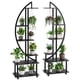 thumbnail image 1 of QinaQin Soporte para plantas de interior con ruedas, 6 niveles y diseño escalonado de 176 cm, paquete de 2 estantes metálicos para sala, balcón, jardín o decoración, 1 of 7