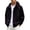 Dark Purple, variant on Men's Lightweight Hooded Jacket Full Zip Outdoor Work Coat With Reflective Trim Vertical Zipper Pockets Light Gray XL
