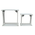 thumbnail image 5 of Parisloft Rusitc White 2 Tier Wood Floting Wall Shelves-Set of 2, Decorative Wood Riser, 5 of 5