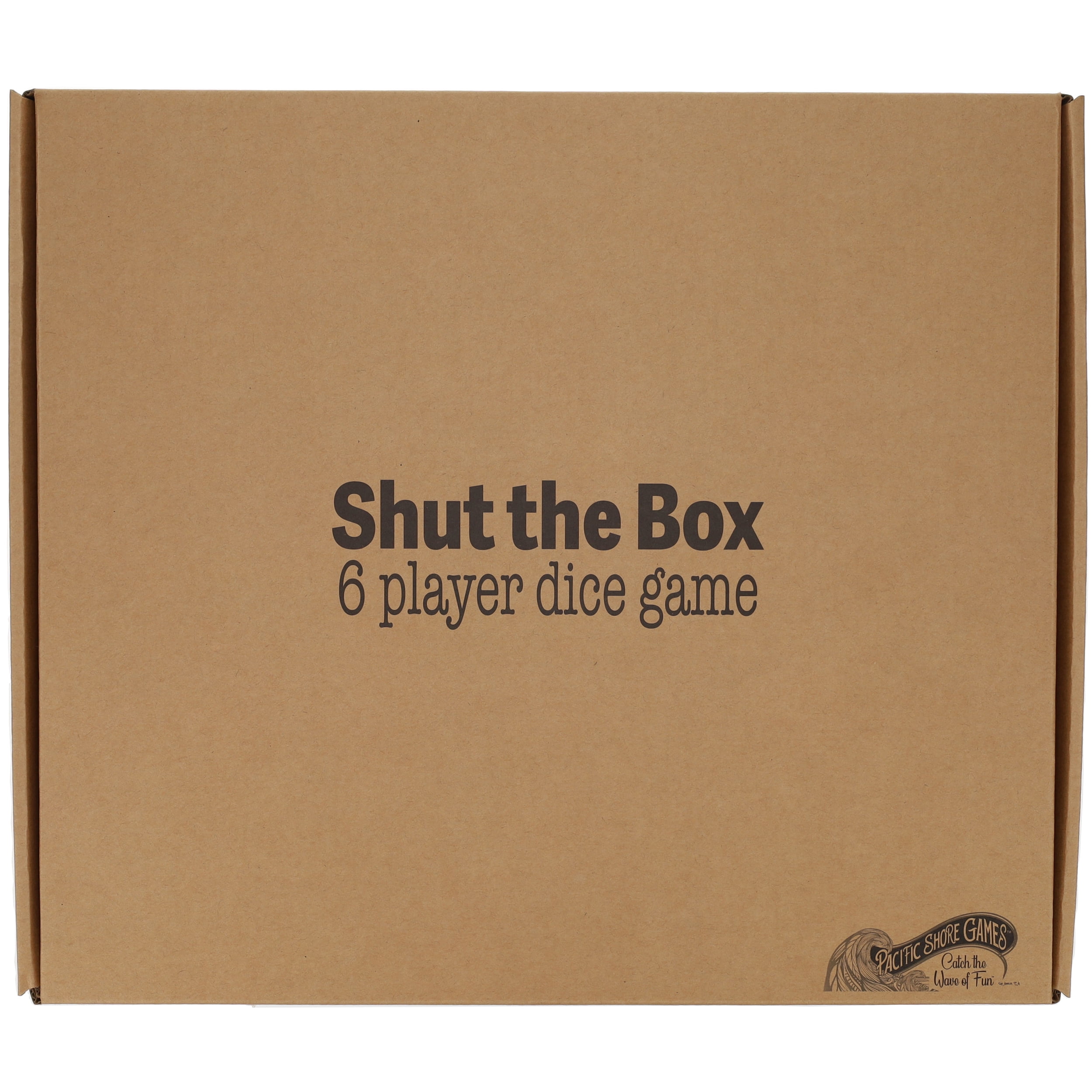 Pacific Shore Games 6 Player Shut The Box Dice Game - Walnut Stained Wood - 14 In.