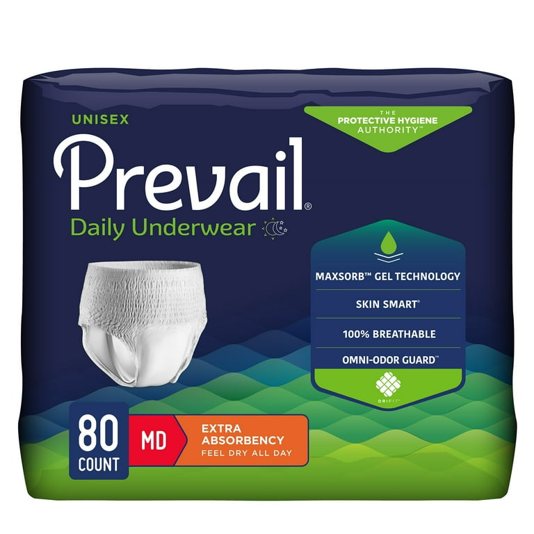 Prevail PV-512 Unisex Adult Incontinence Underwear, Medium Size