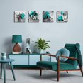 thumbnail image 2 of Teal Rose Wall Art Turquoise Pictures Wall Decor Rustic Flower Canvas Prints for Bathroom Kitchen Black and White Living Room Home Decorations Floral Love Sign Painting Modern Artwork 12x12 4 Set, 2 of 6