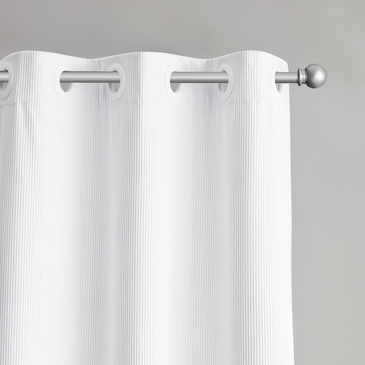 (2 pack) Your Zone Corduroy Blackout Grommet Curtain Panel,1 Panel, White, 38"W x 84"L