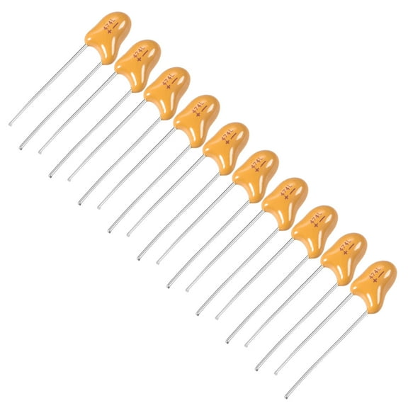 0.47uF Tantalum Capacitor 35V 2 Pin Yellow Radial Dipped Tantalum Bead Capacitors 10pcs