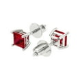 thumbnail image 2 of Clara Pucci 0.5Ct Ruby Princess Cut VVS1 Screw Back Stud 18k Solid hypoallergenic Gold Designer Earrings For July, 2 of 7