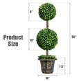 thumbnail image 7 of Topbuy Artificial Topiary Tree Fake Green Plants with Pots Double Ball Tree Decorative Trees for Home Office, 7 of 7