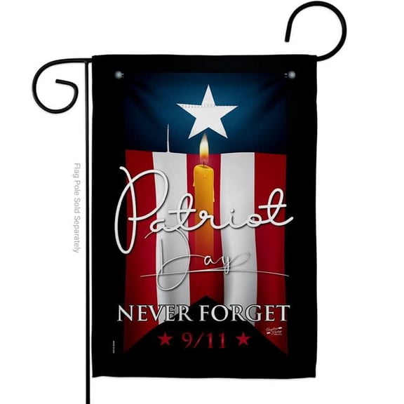 Angeleno Heritage G130395-BO 13 x 18.5 in. 9-11 Never Forget Americana Patriot Day Double-Sided Vertical Decorative Garden Flag
