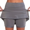 thumbnail image 1 of Dellytop Women's Solid Color Double Layer Skort With Pockets Skirt Shorts Plus Size, 1 of 2