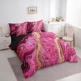 thumbnail image 3 of Homewish Chic Abstarct Ombre Bedding Comforter Set 7pcs, Pink Fashion Marble Queen Bedding Sets, Teens Kids Adult Men Women Reversible Queen Sheet Sets, Microfiber Bedroom Decor, 3 of 7