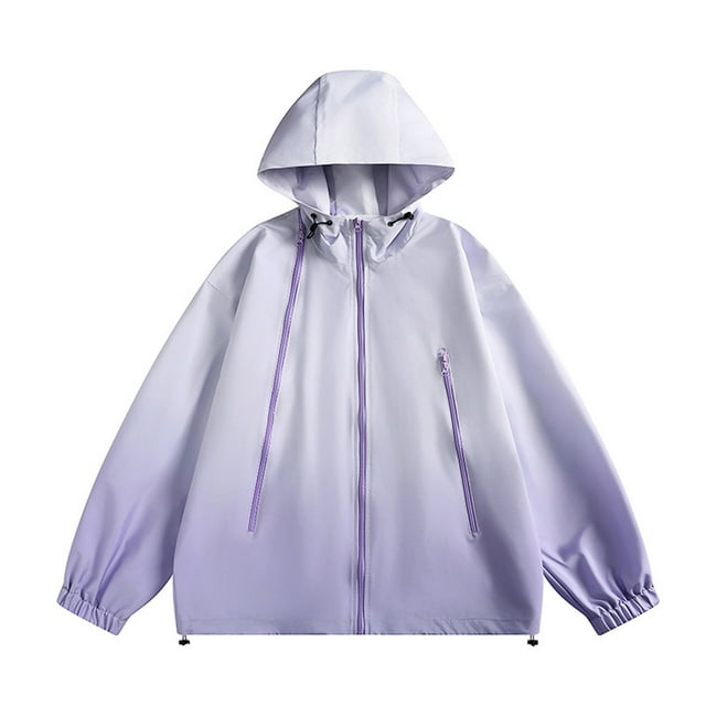 Swstbby Soldes d'Automne! Vestes d'Automne pour Femmes, Veste en Cuir Décontractée à Manches Longues, Couleur Unie, Capuche, Violet TG