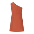 thumbnail image 5 of USSUMA Sundress for Women Beach Vacation Tank Shift Short Mini Summer Dresses for Women Casual One Shoulder Sleeveless Solid Color Plus Size Party Sun Dresses, 5 of 8