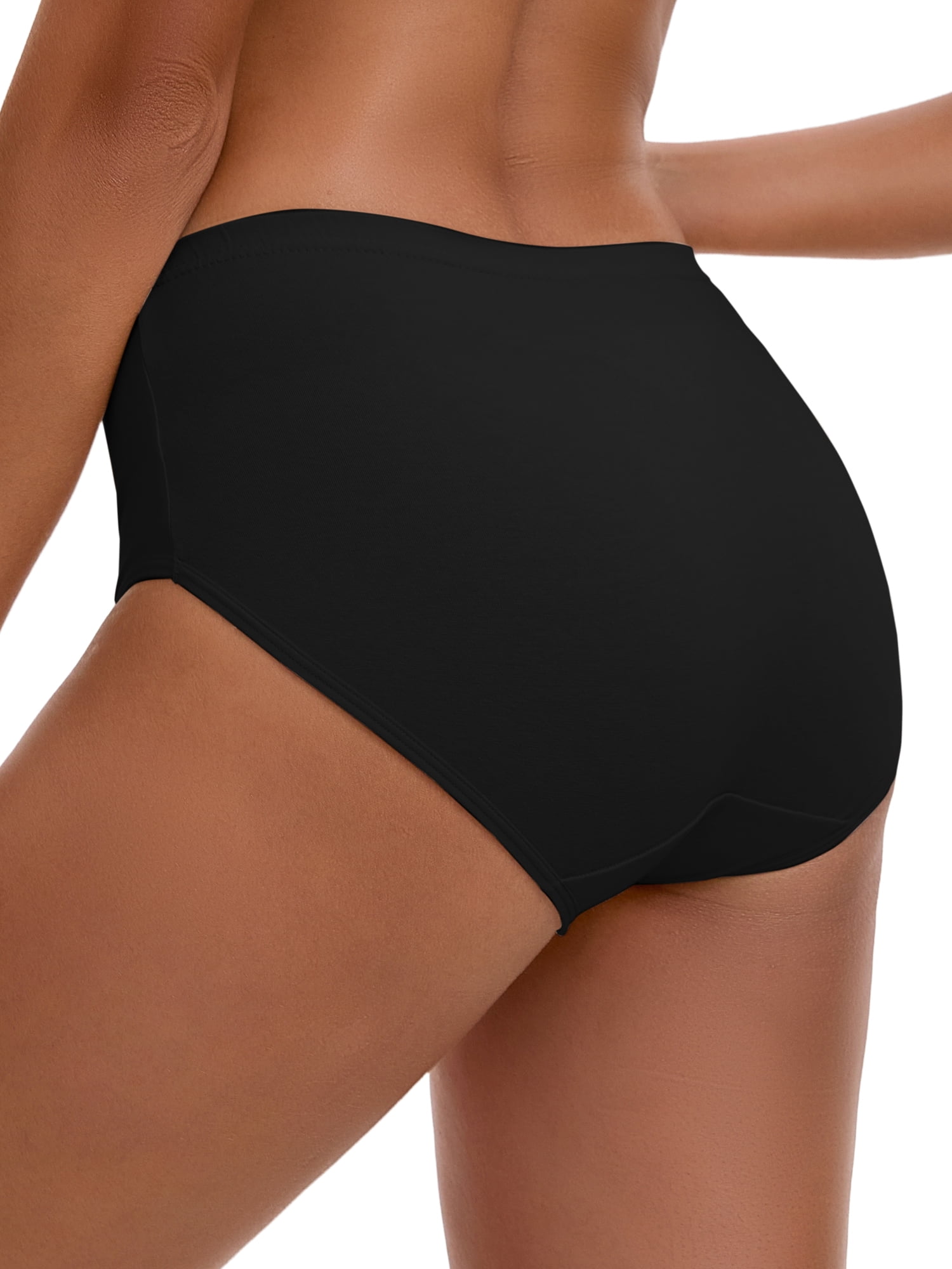 Unique Bargains Women's Mid-Waisted Elastic Waistband Full Coverage Briefs 2XL Black