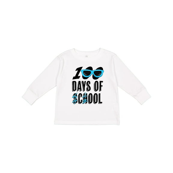 Inktastic 100 Days of School Cool Sunglasses Design Boys or Girls Long Sleeve Toddler T-Shirt
