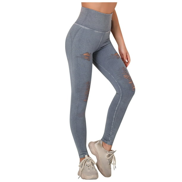 TOWED22 Yoga Pants for Women, 7/8 High Waist Leggings with Pockets(Grey,L)  