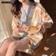 thumbnail image 4 of Conjunto de Pijamas coreanos para mujer, ropa de dormir para estar en casa, con solapa dulce, con estampado de oso Kawaii, traje japonés de verano, 4 of 4