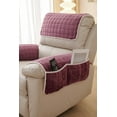 thumbnail image 6 of 3 Pieces Flannel Plush Sofa Armrest Cover Headrest Cover for Recliners Soft Fuzzy Non Slip 2 Arm Rest Covers and 1 Headrest Protector for Recliner Leather Sofa Couch(Beige,1 Seat), 6 of 7