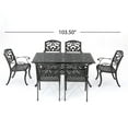 thumbnail image 4 of Noble House Abigal 7 Piece Aluminum Expandable Patio Dining Set in Shiny Copper, 4 of 10