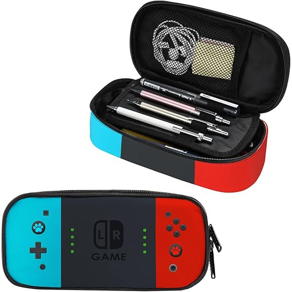 wonima02 Video Game Controller Pencil Case for Boys Girls, Large Capacity Pen Bag, Pencil Pouch with Zipper Compartments, Organizer for School Office Home Business