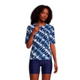 thumbnail image 3 of Lands' End Women's Petite Crew Neck Elbow Sleeve Rash Guard UPF 50 Sun Protection Modest Swim Tee, 3 of 3