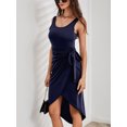 thumbnail image 3 of Vestido cruzado clásico para mujer, vestido midi, vestido de noche, 3 of 5