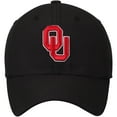 thumbnail image 2 of Men's Top of the World Black Oklahoma Sooners Primary Logo Staple Adjustable Hat, 2 of 4