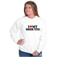 thumbnail image 4 of Love My Shih Tzu Dog Owner Funny Pet Women Plus Size Crewneck Sweatshirt Brisco Brands 2X, 4 of 5